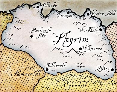 Kort af Skyrim