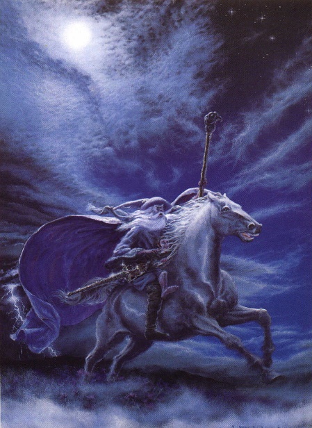 Gandalf riding Shadowfax