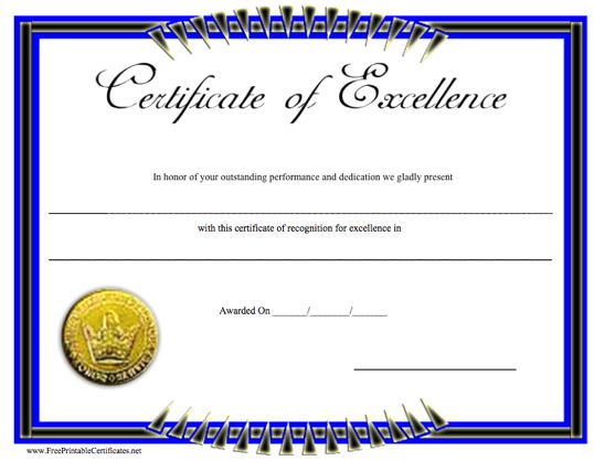 eXcellence certificate