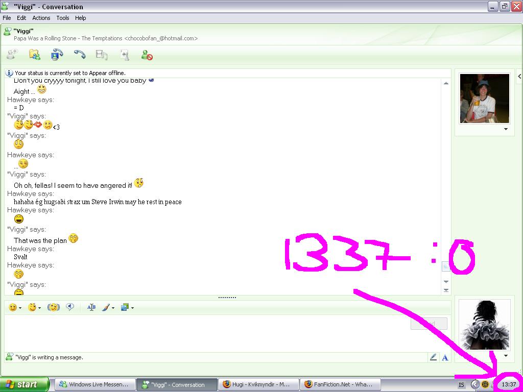 1337 klukkaaaa : o