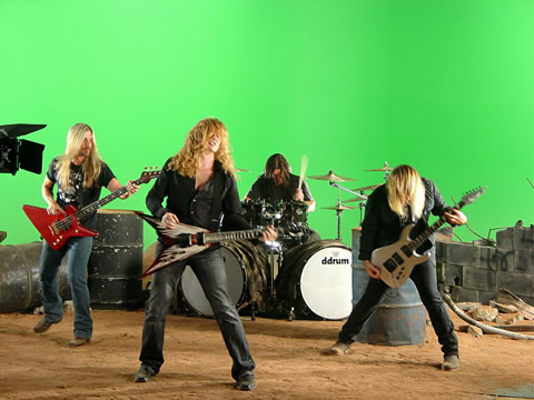 Megadeth við tökur á nýju myndbandi.