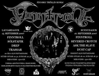 FINNTROLL Á ÍSLANDI 15. OG 16. SEPT