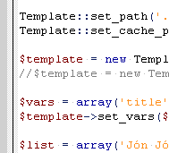 Sniðmát með PHP (tilraun 2)