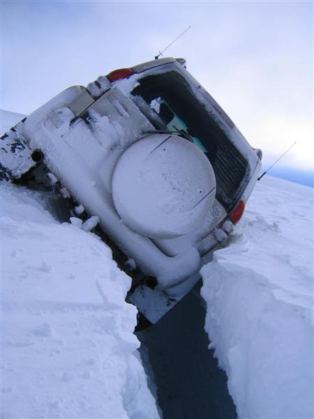 Þetta er upp á Mýrdalsjökli ( Goðalandsjökli ).