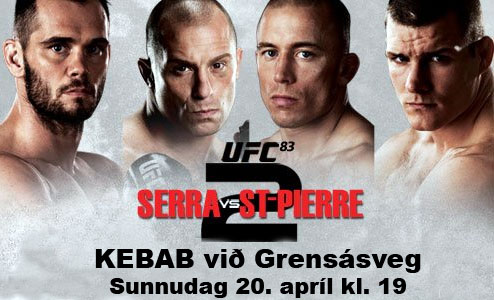 UFC 83 á Kebab á sunnudaginn