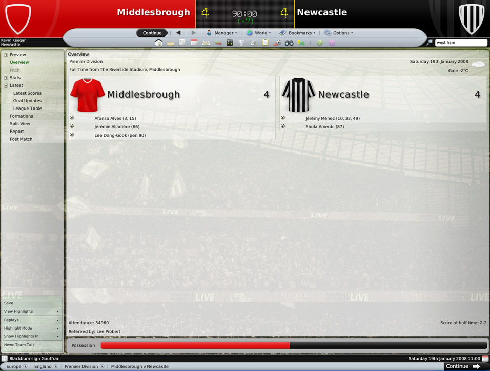 Middlesbro-Newcastle derby