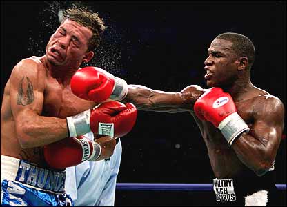 Floyd Mayweather að smetta Arturo Gatti