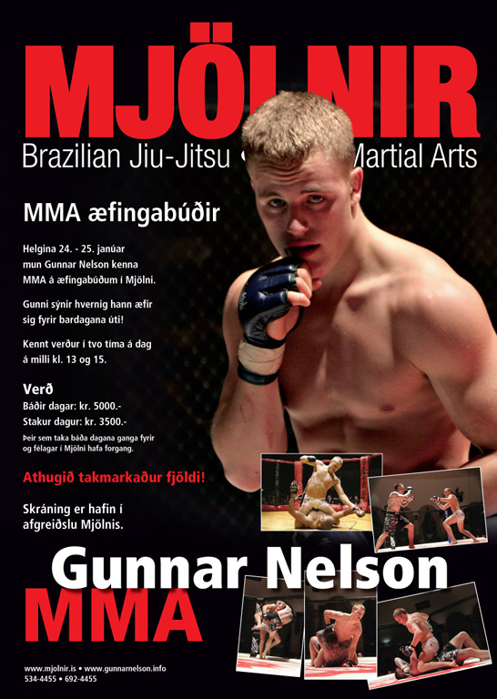 Gunnar Nelson með MMA námskeið í Mjölni 24.-25. janúar