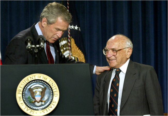 Milton Friedman og George Bush