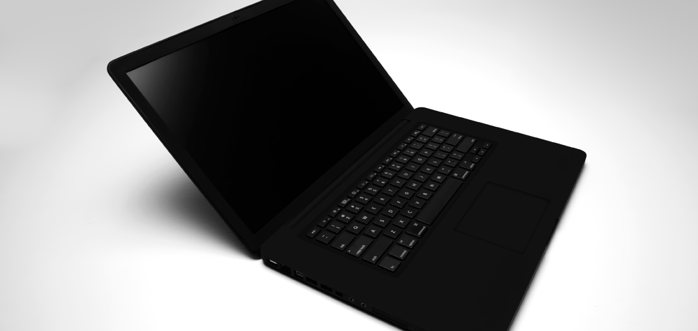 Matte black Macbook Pro frá Colorware.