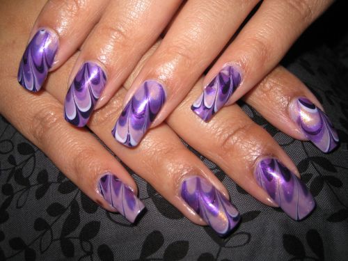 Water marble nail art