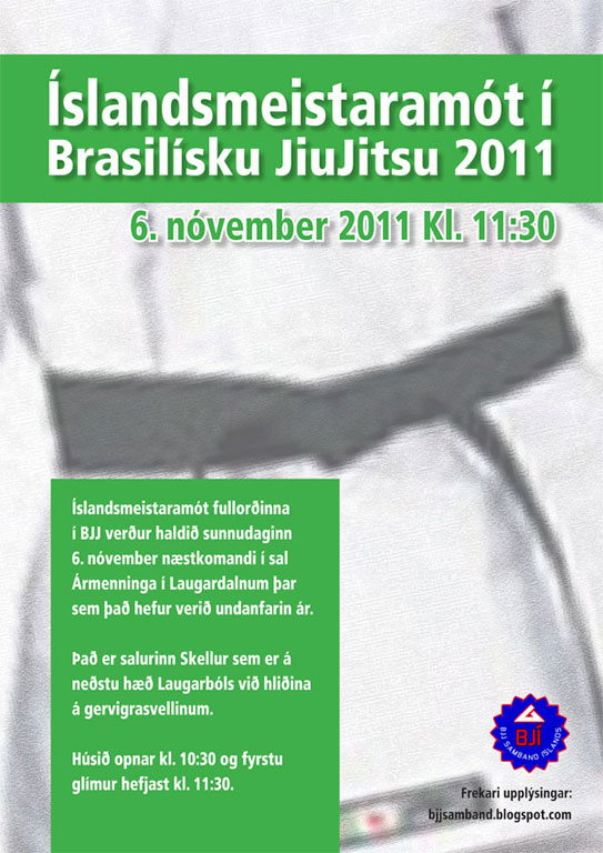 Íslandsmeistaramótið í BJJ verður 6. nóvember