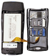 Twin sim batterí og front (bakhliðar)