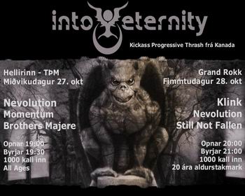 Into Eternity (Kan) 27. okt í Hellinum / 28. okt Grand Rokk
