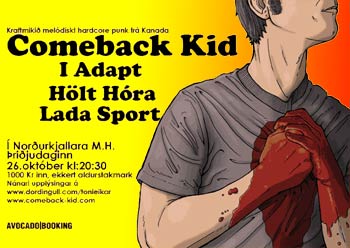 Comeback Kid frá Kanada með tónleika hér á landi 26.okt