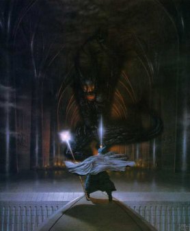 Um Sauron og Balrogginn í Moría.