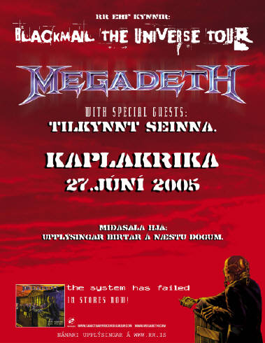 megadeth to iceland