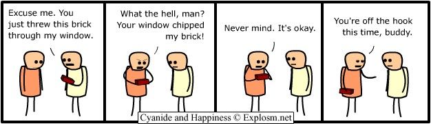 Brick through the window