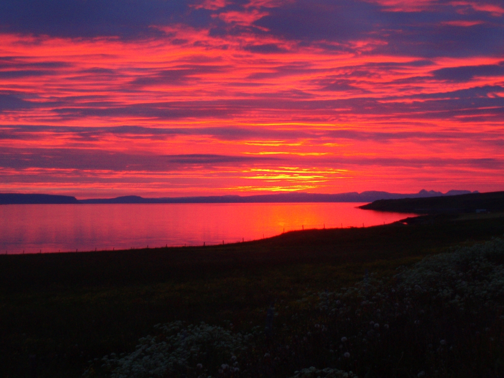Sólsetur í Miðfirði