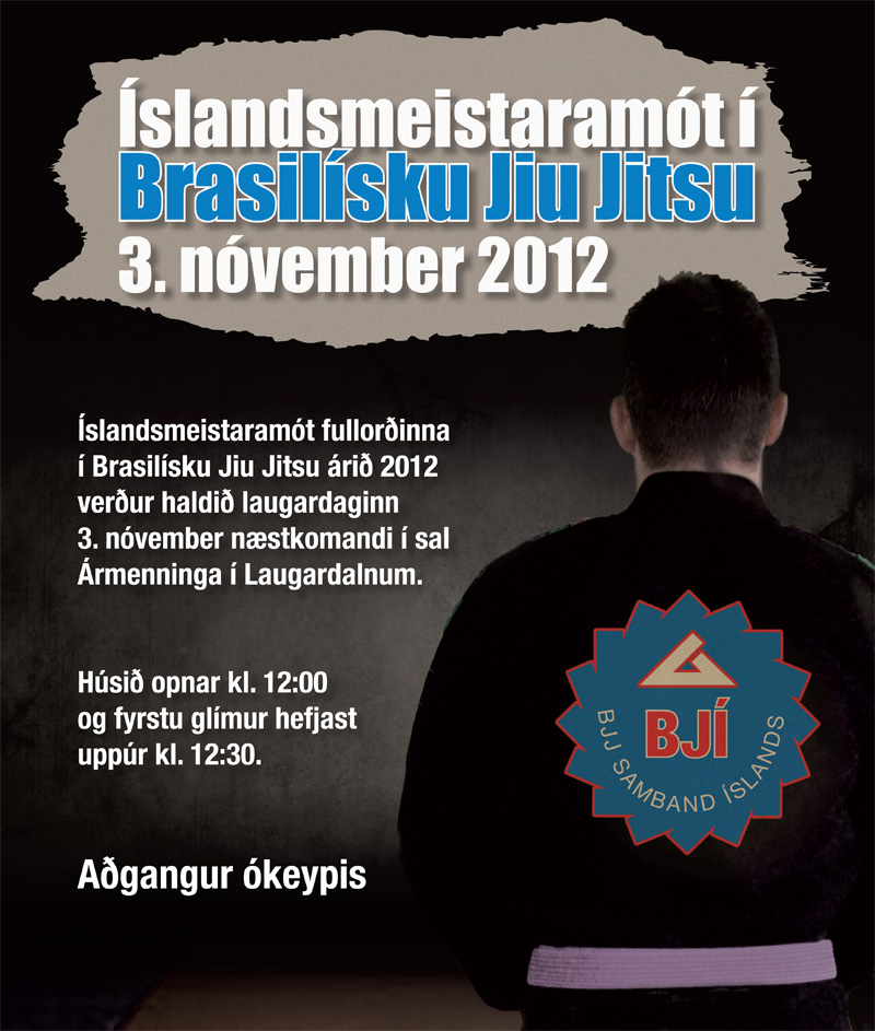 Íslandsmeistaramótið í BJJ verður 3. nóvember