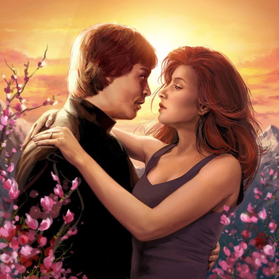 Luke & Mara Jade Skywalker á þeira "second honeymoon"